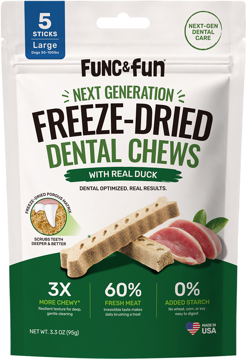 Func&Fun Freeze-Dried Dental Chews Large - Front Packaging