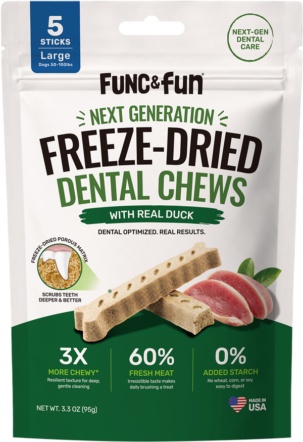 Func&Fun Freeze-Dried Dental Chews Large - Front Packaging