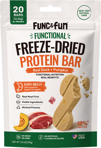 Func&Fun Freeze-Dried Protein Bar Gut Health - Front Packaging