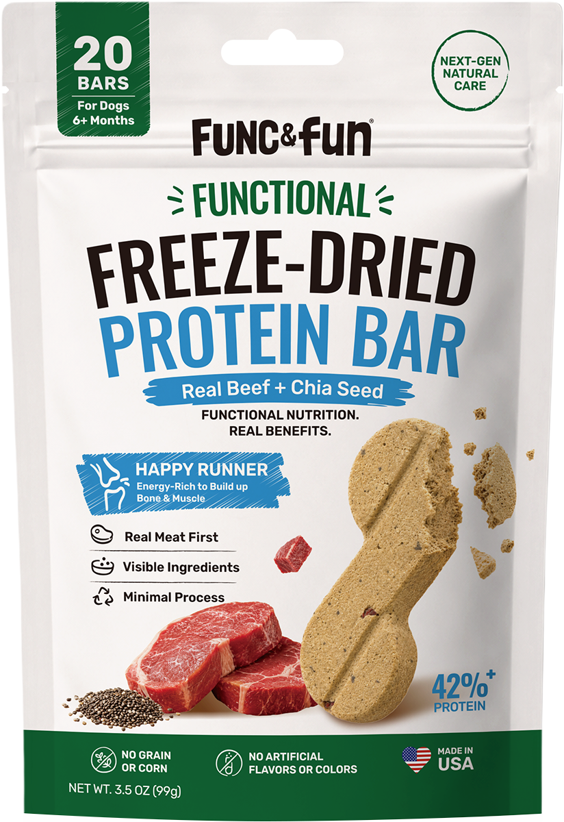 Func&Fun Freeze-Dried Protein Bar Mobility Support - Front Packaging