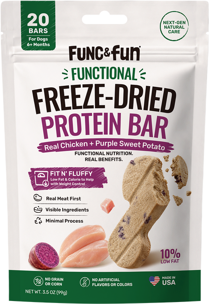 Func&Fun Freeze-Dried Protein Bar Weight Control - Front Packaging