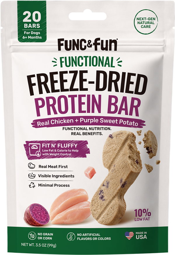 Func&Fun Freeze-Dried Protein Bar Weight Control - Front Packaging