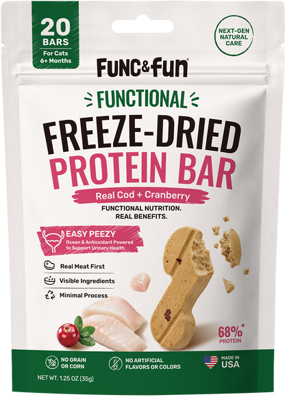 Func&Fun Freeze-Dried Protein Bar Urinary Care - Front Packaging