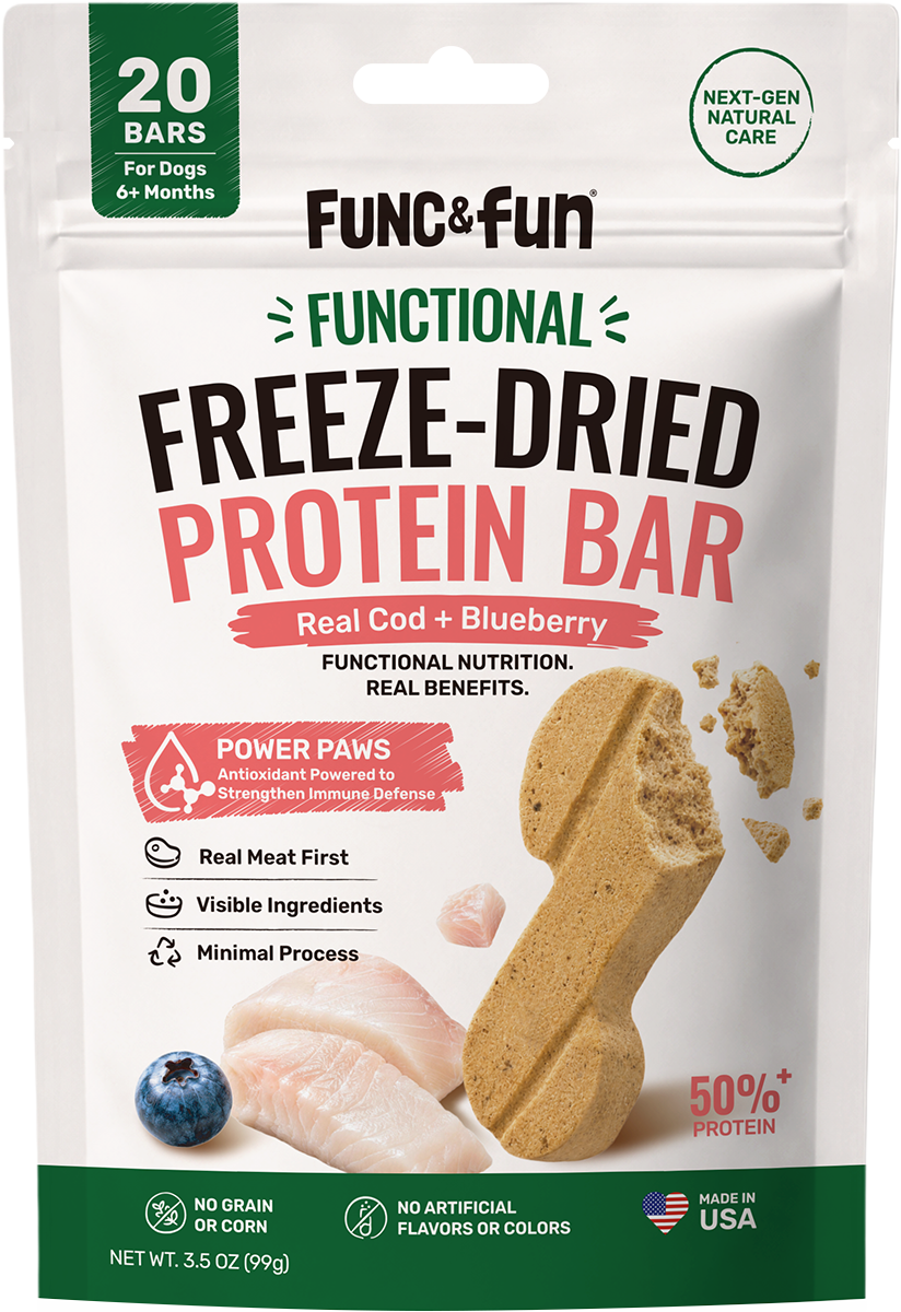 Func&Fun Freeze-Dried Protein Bar Immune Support - Front Packaging